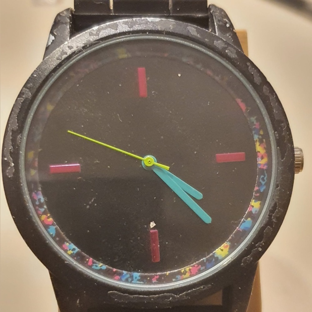 🦋10/$20🦋 Black/Multicolor Silicone Women's Watch